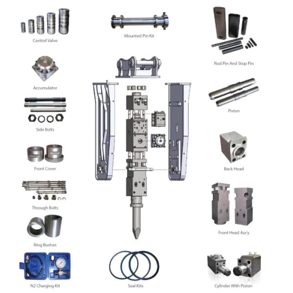 RAMMER E66 E65 E68 E69 Hydraulic Breaker Front Head Cylinder for Machinery Hydraulic Hammer Parts