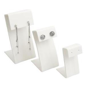 White Leather Earring Display Stands Jewelry Combination Sets Shop Displaying