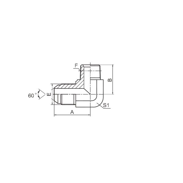Male BSP Thread Adapter  Elbow Jis Gas Male  60 Degree Cone Seal 1st9 - Sp