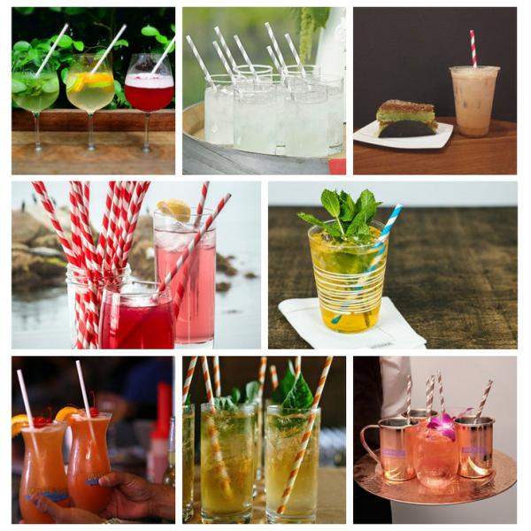 Papel para pajitas de beber con colores impresos personalizados para pajitas de café