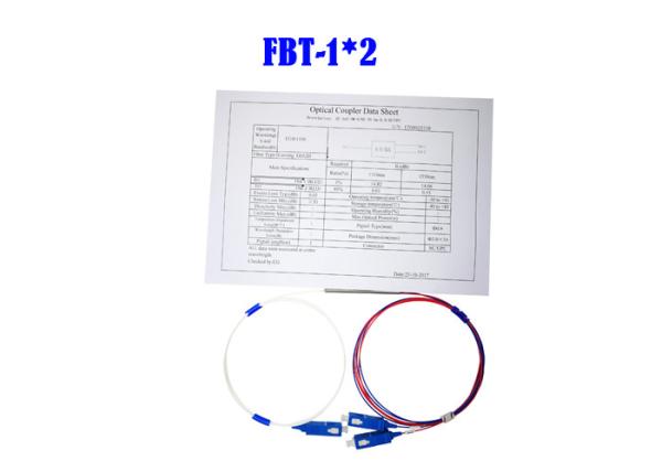 FBT 1×2 Coupler Fiber Optical WDM Mini 0.9 50/50 SC APC Connector 1310 1490 1550