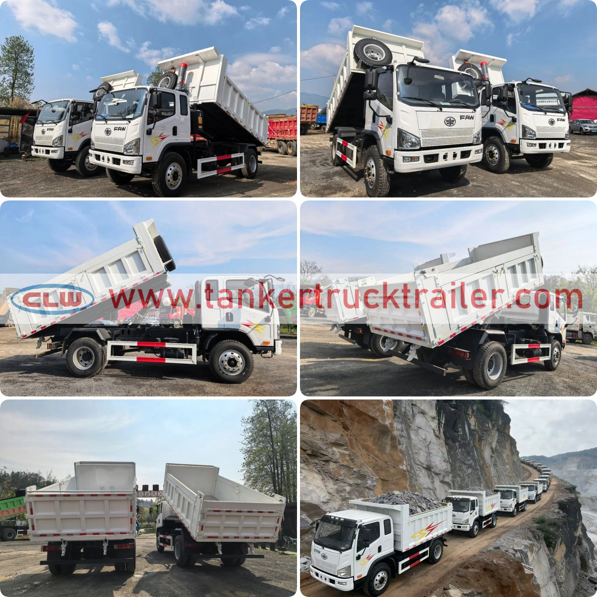 Small FAW 5 Tons Self-Unloading Garbage Dump Truck for Construction Debris