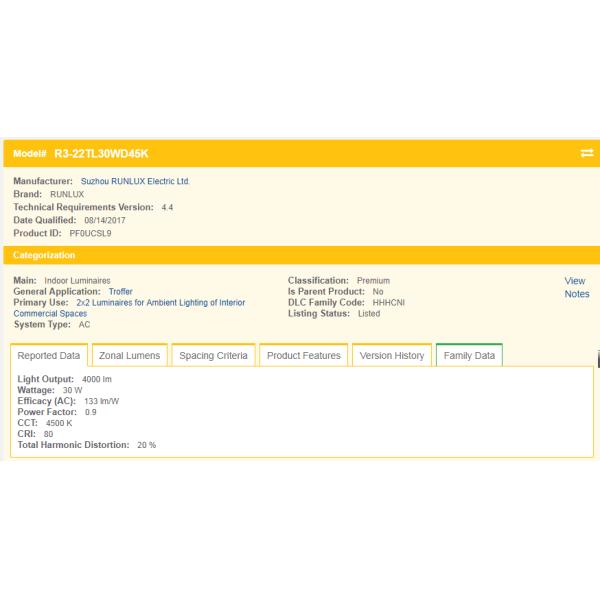 30x120 LED Troffer Light Panel 3 Color Temperature and 4 power 26W 32W in one fixture