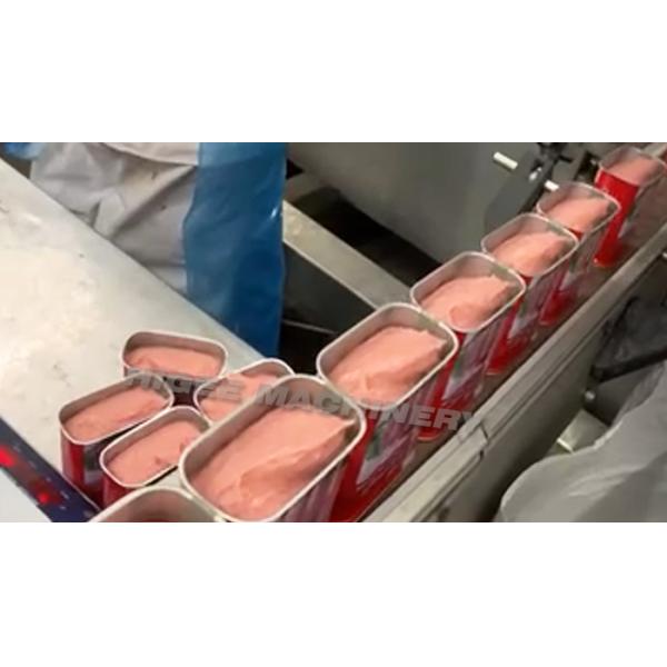 Canned fruit cocktail cold glue labeling machine line with filling sealing machine