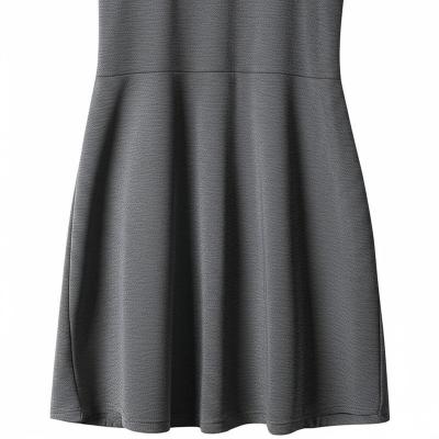 Women Irregular Dress Grey Sleeveless Floral Casual Wear