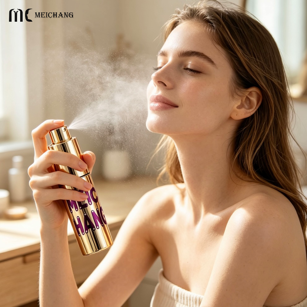 15ml 30ml 50ml Custom Airless Fine Mist Spray Bottle with Rotating Lock Design for Skincare Packaging(MC-296)