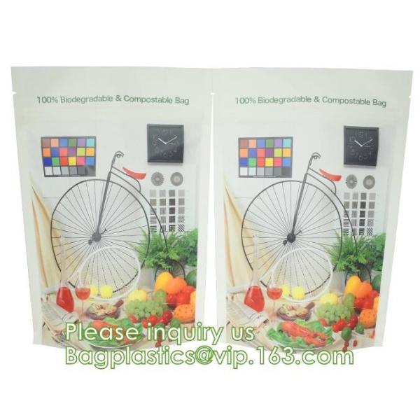 Biodegradable, Compostable, Corn starch Bags, square bottom bags, block bottom, round bottom, stand up pouch zip bags