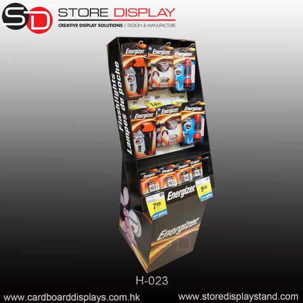 PDQ pop display stand with hooks for hang stools