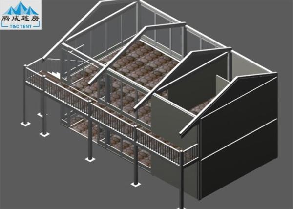 Double Decker Large Warehouse Tent With Glass Wall / White Roof For Temporary Outdoor Event