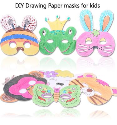 Kids DIY Festival Party Decorations Paper Mask With Colored Box Packaging