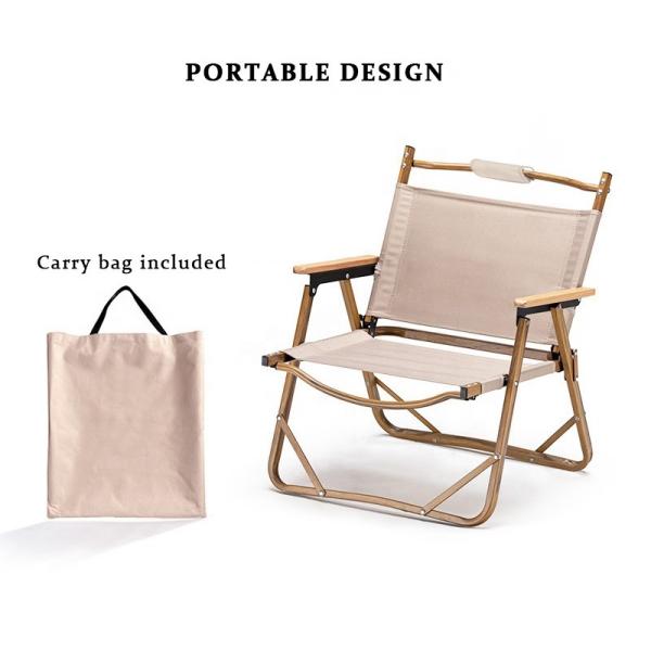 Aluminum Folding Camping Chair 100kg Capacity 52x43x62cm