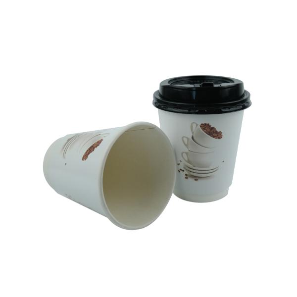 Flexo Printing Double Walled Paper Coffee Cups , 8oz Biodegradable Paper Cups
