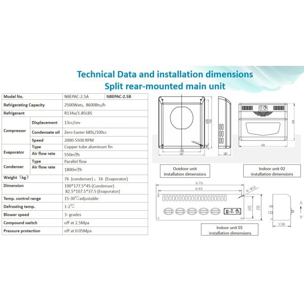 PEUGEOT R134a Parking Truck Air Conditioner 12 Volt AC Unit Lightweight