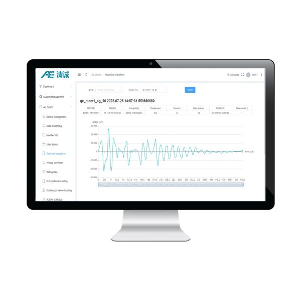 IoT Cloud Platform Acoustic Emission System with Real-time AE Signal Display, 1-Year Historical Data Query, and Automatic SMS/Email Alarm