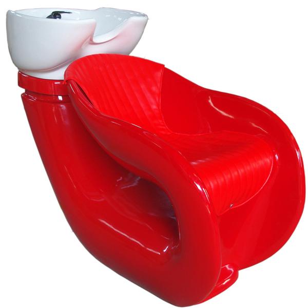Red Modern Salon Shampoo Chairs Fibergrass Base With  23.5