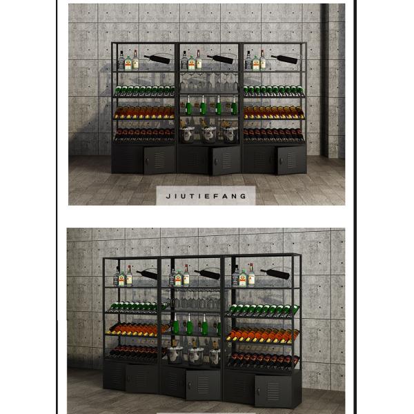 Stackable Wine Wall Cabinet Customized Bar Metal Glass Wine Storage Rack for Display