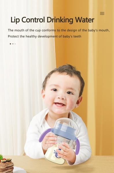 Leak Proof  Kids Cartoon Starter Sippy Cup For 7 Month Old With Handle