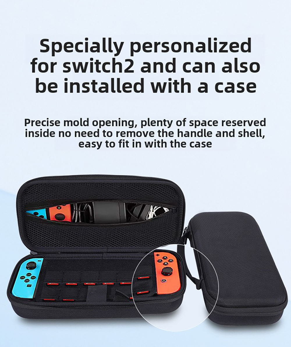 Laudtec Hard EVA Portable Travel Case Storage Bag Protective Pouch for Switch 2 with Game Card Slots