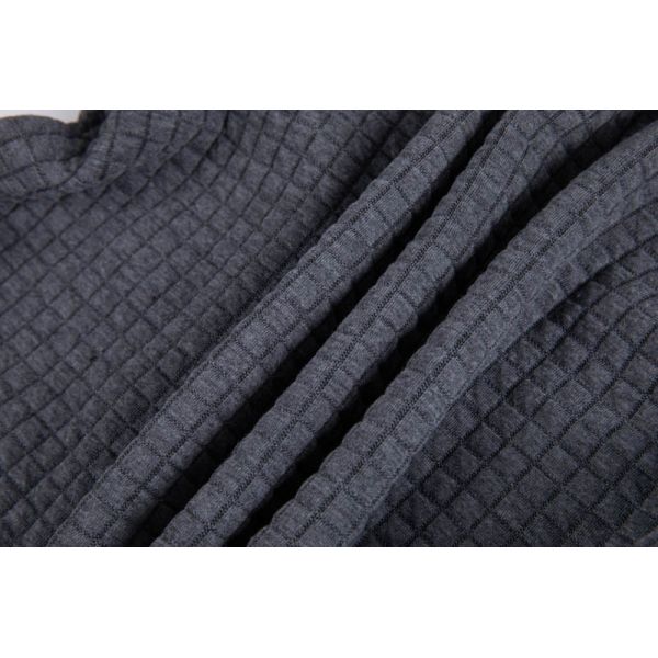 Charcoal Women'S Pullover Hoodie Waffle Textured  Mens Lightweight Fleece Pullover