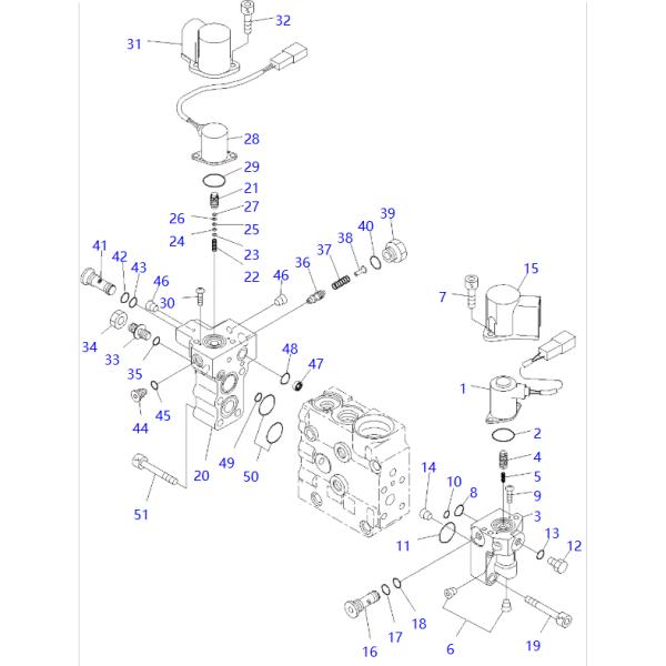702-21-56241 702-21-57410 Solenoid Valve KOMATSU Wheel Loader Electric Parts For WA200-6