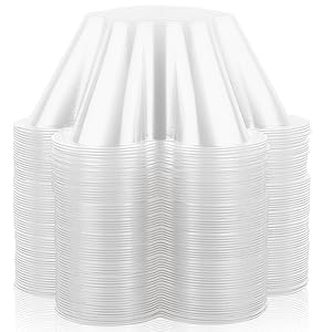 8 Oz Dessert Cups With Spoons, Pack Clear Plastic Small Party Serving Bowls For Sundae, Parfait, Fruit, Strawberry Shortcake, Disposable Snack Bowls Flower Shape