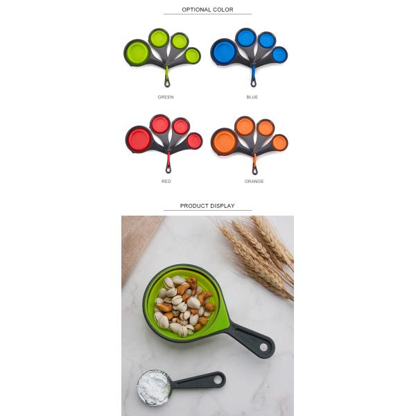 Kitchenware Measuring Cups And Spoon Set Silicone Collapsible