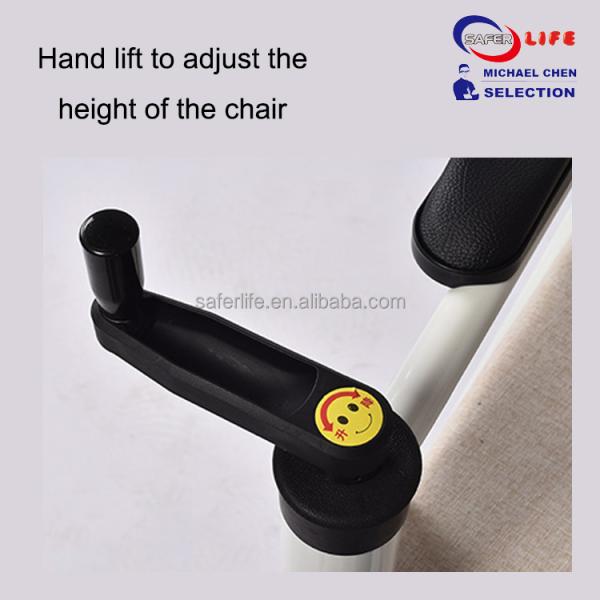 Health equipment elderly care chair patient transfer chair disable rollator transport chair height adjustable with wheels