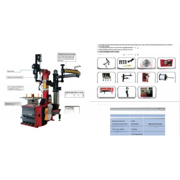 8-10Bar Automotive Tire Repair Touchless Center Clamp Tire Changer With Robot Control
