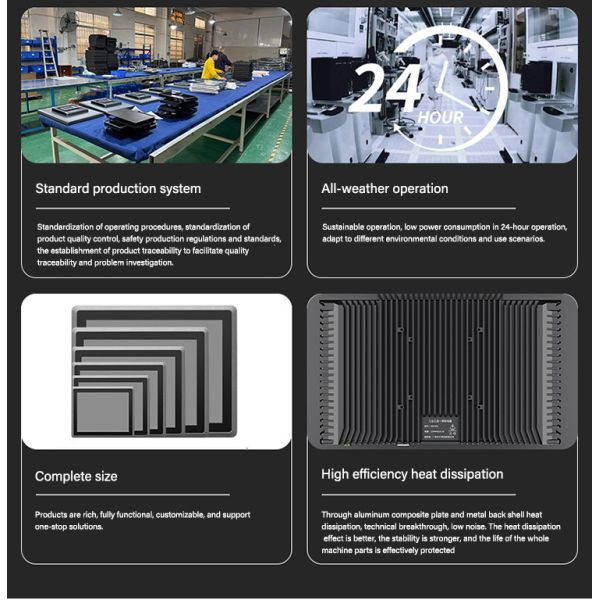 OEM ODM 21.5 Inch VESA Capacitive Screen Touch Industrial Grate Monitor Embedded 24