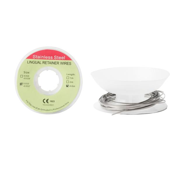 Muerto suave plano 4,6m bobina de ortodoncia fija de retención de alambre de retención de la lengua de alambre de 60