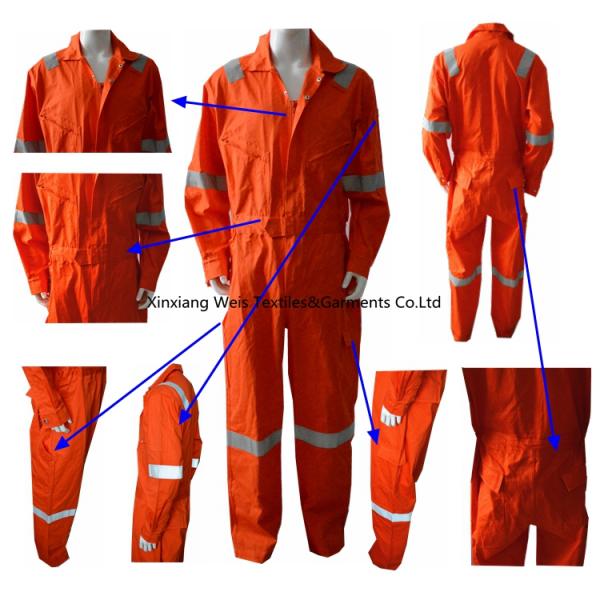 XS Orange 100 Cotton Reflective Lightweight FR Coveralls