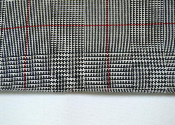 100% Polyester Cotton Yarn Dyed Fabric / Grey Striped Fabric Eco - Friendly