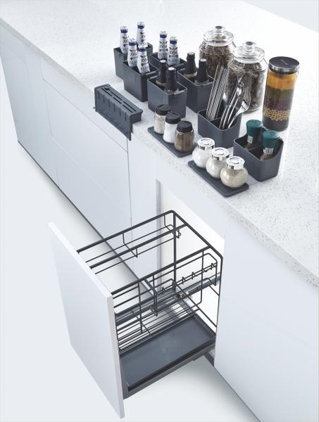 Organizador de cubiertos extraíble para cocina, para especias y botellas de vino