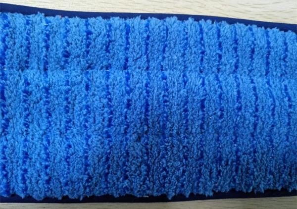 Microfiber 13*47cm Scrubber Rigid Wire Blue Piping Coral Fleece Wet Mop Pads