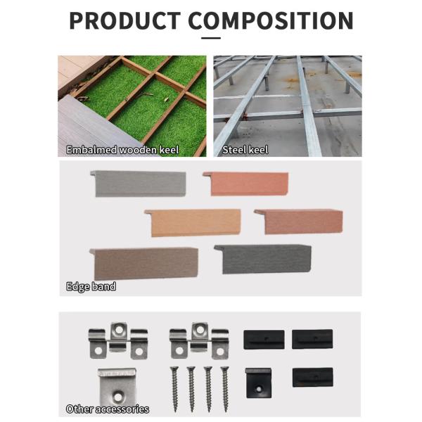 Vente à chaud sur mesure plancher de terrasse creux en WPC à co-extrusion Panneaux de terrasse de jardin extérieur avec accessoires