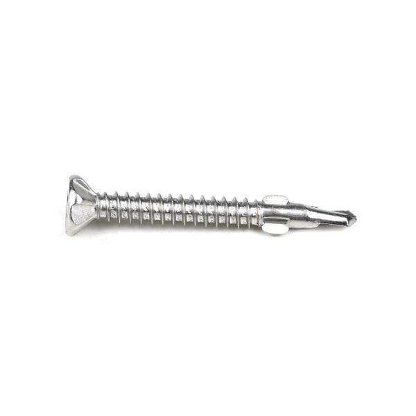 SUS410 Flat Phillips Head Self Tapping Self Drilling Screw Wing Tek Screw with Nibs 4.2x38