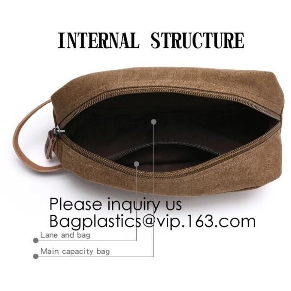 Natural Hemp Branded Cosmetic Bags,Custom Genuine Leather Travel Cosmetic Bag for Men,Bagease, Bagplastics, package