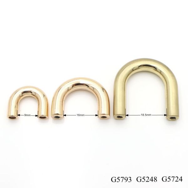 Mirror Silver Zinc Alloy Bridge D Ring With Square Base Plate Hasp Plate D Buckle For Handbag Padlock