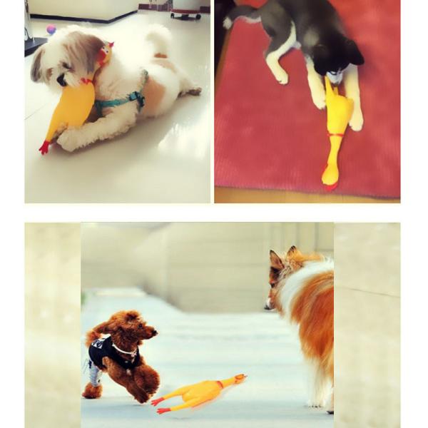 Yellow Rubber Chicken Squeaky Toys Sustainable Squeaky Chicken Dog Toys