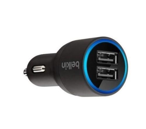  2port USB Car Charger mini Car Charger 2.1 A 10W Blu-ray USB Charger Black