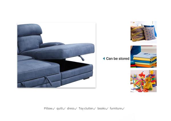 Multipurpose Pull Out Sectional Couch Bed Practical For Living Room