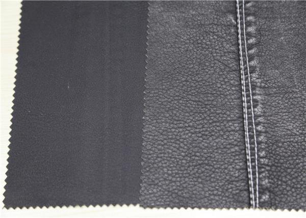 Jacket PU Faux Leather Fabric , Coated + Washed Soft Pattern PU Leather