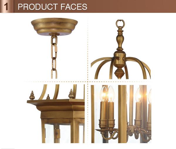 Antique brass lantern chandelier for indoor home Decoration (WH-PC-21)