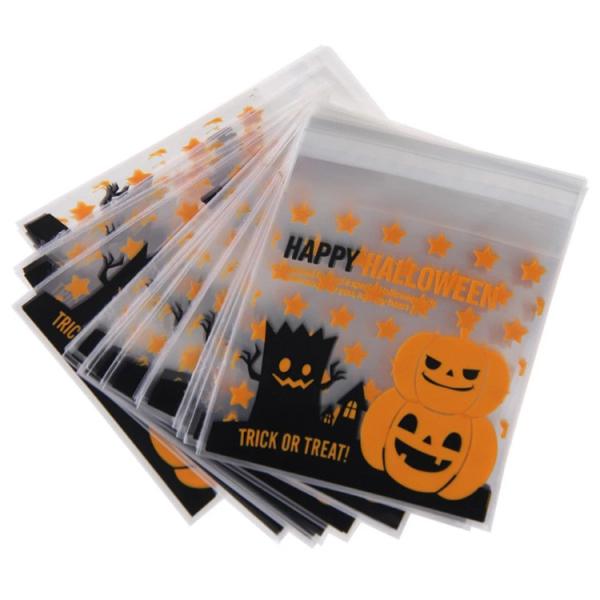 Self Adhesive 10*10cm OPP Poly Packaging Bag For Halloween Treat