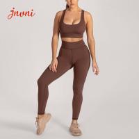 Soft Racer Back 220gsm Yoga Workout Clothes Set RGS Push Up Energy Bra