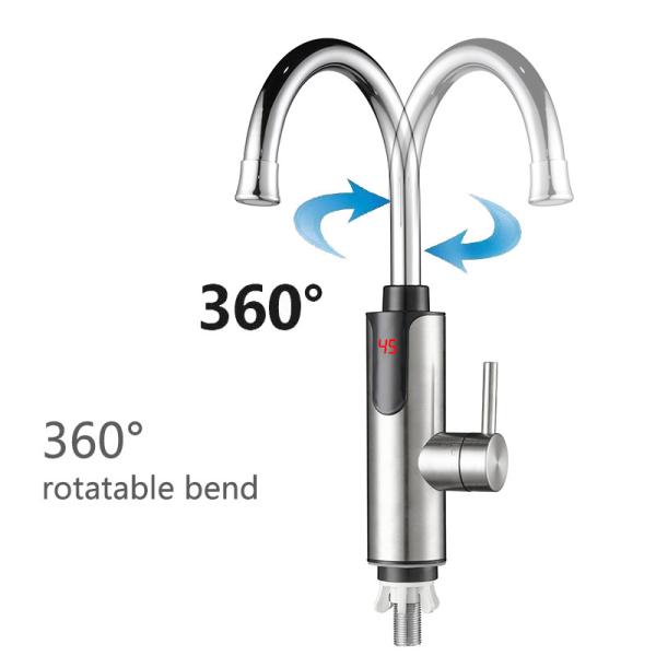Kitchen Bathroom Electric Instant Water Heating Tap With LED Digital Display