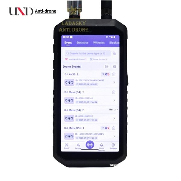 Portable 5.8G Band Handheld UAV Detector with 1-3km Detection Radius 3-5s Refresh Time and 10 Drones Swarm Detection