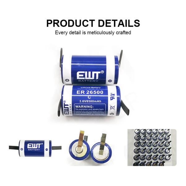 Batería primaria de cloruro de tionyl de litio ER26500 3.6V 8500mAh LSH14 Batería de litio