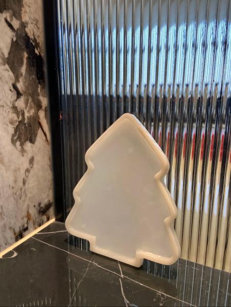 Art Tray de árbol de mármol blanco de nieve   Luxo artesanal para elegancia atemporal y sofisticación versátil