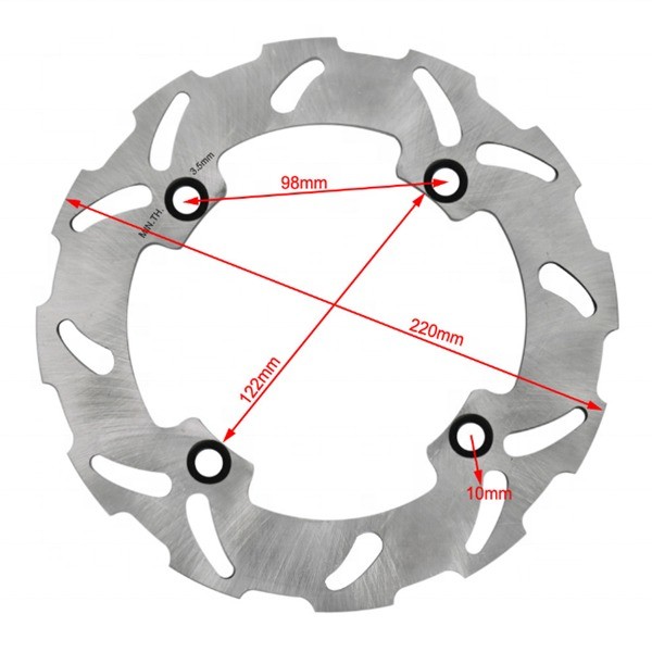 Rotor à disque de frein arrière léger de 220 mm pour Honda CR E 125 CR R 125 AX